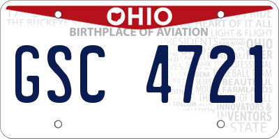 OH license plate GSC4721