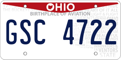 OH license plate GSC4722