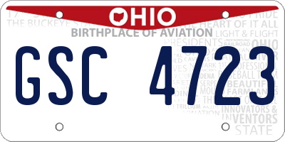 OH license plate GSC4723