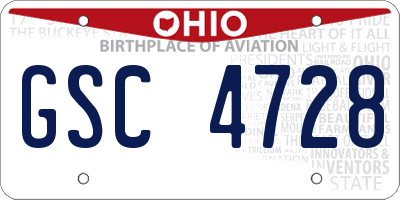 OH license plate GSC4728