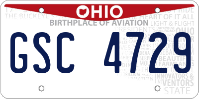 OH license plate GSC4729