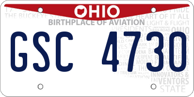 OH license plate GSC4730