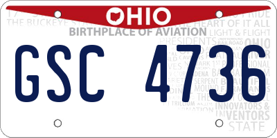 OH license plate GSC4736