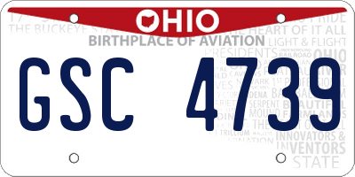 OH license plate GSC4739