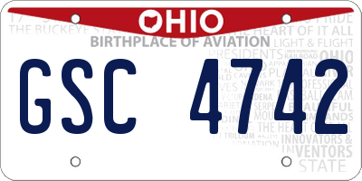 OH license plate GSC4742