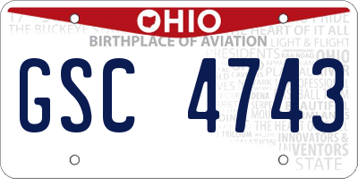 OH license plate GSC4743