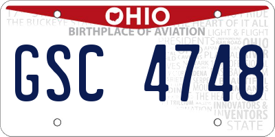 OH license plate GSC4748