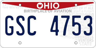 OH license plate GSC4753