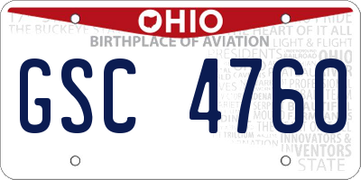 OH license plate GSC4760