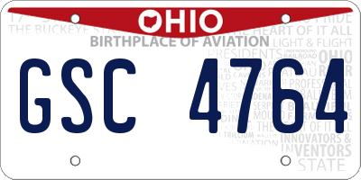 OH license plate GSC4764