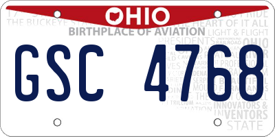 OH license plate GSC4768