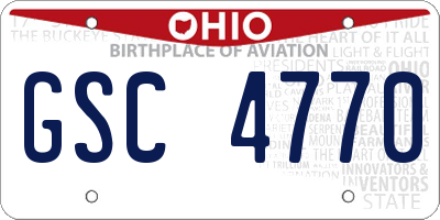 OH license plate GSC4770