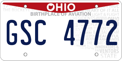OH license plate GSC4772