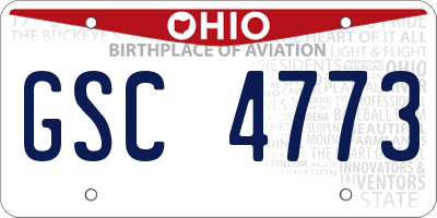 OH license plate GSC4773