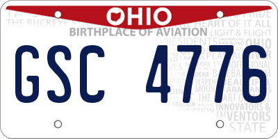 OH license plate GSC4776