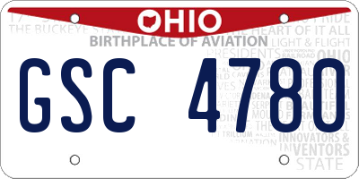 OH license plate GSC4780