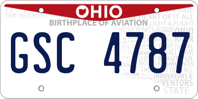 OH license plate GSC4787