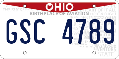 OH license plate GSC4789