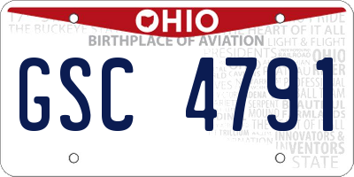 OH license plate GSC4791