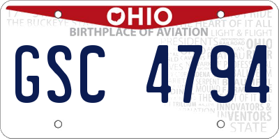 OH license plate GSC4794