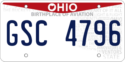 OH license plate GSC4796