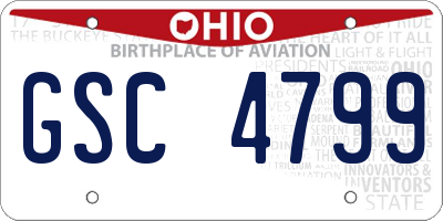 OH license plate GSC4799