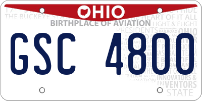 OH license plate GSC4800