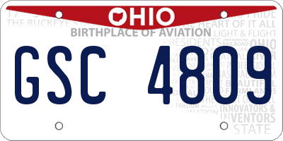 OH license plate GSC4809