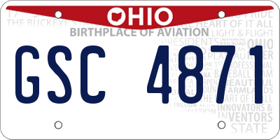 OH license plate GSC4871