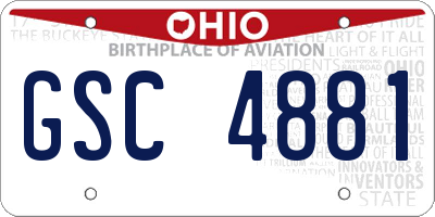 OH license plate GSC4881