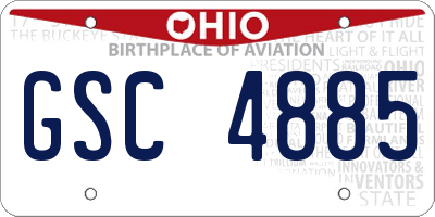 OH license plate GSC4885