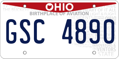 OH license plate GSC4890