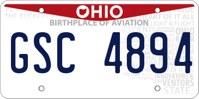 OH license plate GSC4894