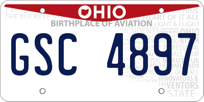 OH license plate GSC4897