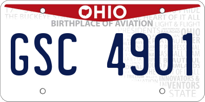 OH license plate GSC4901