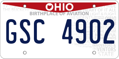 OH license plate GSC4902