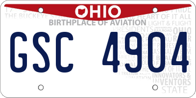 OH license plate GSC4904