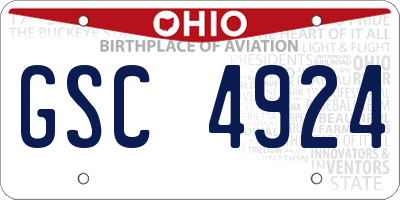 OH license plate GSC4924