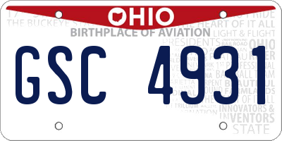 OH license plate GSC4931