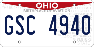 OH license plate GSC4940