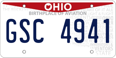 OH license plate GSC4941