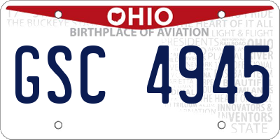 OH license plate GSC4945