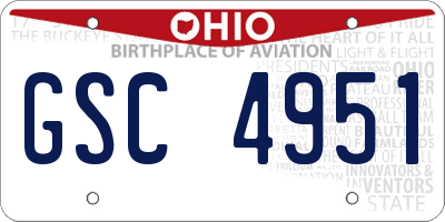 OH license plate GSC4951