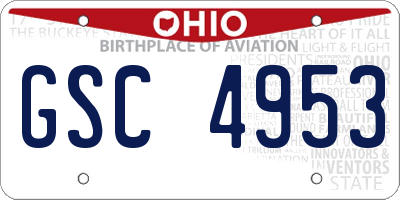 OH license plate GSC4953