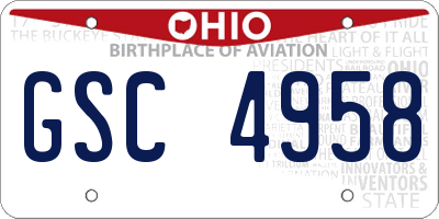 OH license plate GSC4958