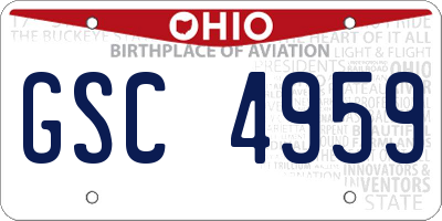 OH license plate GSC4959