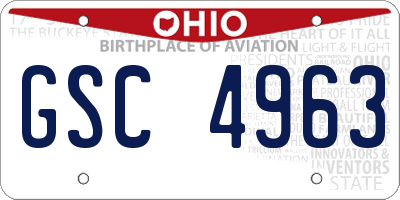 OH license plate GSC4963