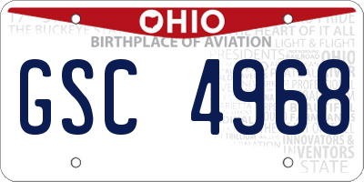 OH license plate GSC4968