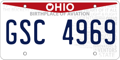 OH license plate GSC4969