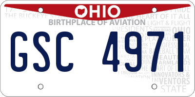 OH license plate GSC4971